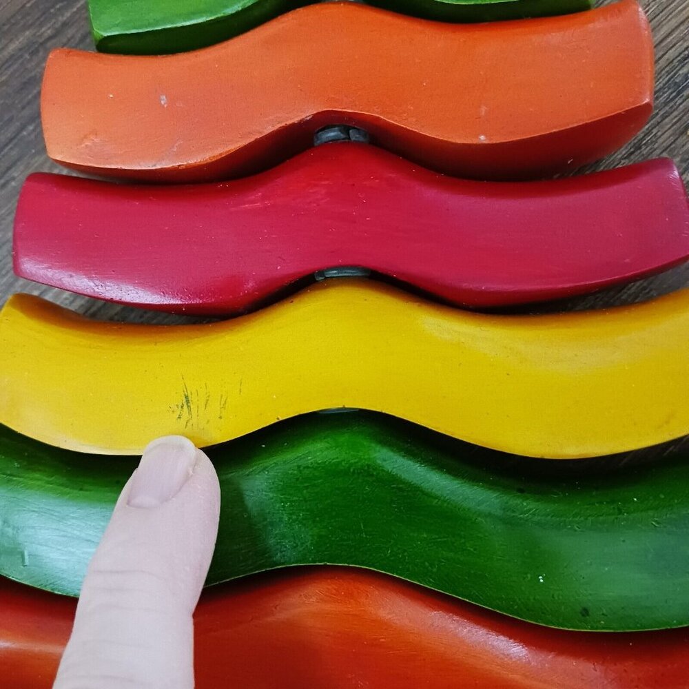 Department 56 Retrolite‎ Treasures Wooden Christmas Tree Colorful 16.5" Tall - Picture 4 of 5